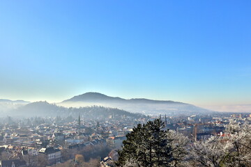 Freiburg im Winter bei Inversionswetter