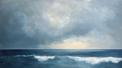 Serene Seascape: Tranquil Ocean and Sky