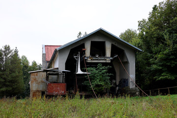 Remains of the old cable car to Lomnicky stit in Tatranska Lomnica, High Tatras, Slovakia.
