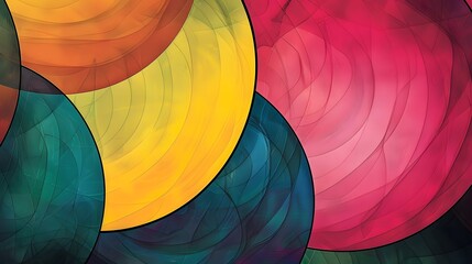 Obraz premium Abstract design with colorful overlapping shapes and textures.