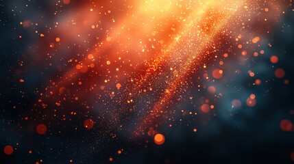 Glowing Orange Particles Scattered In Darkness, Creating A Vibrant Contrast With Shimmering Sparkles And Ethereal Motion. Perfect For Cosmic, Sci-Fi, And Mystical Artistic Backgrounds.