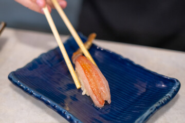 Premium sushi sashimi in luxury Japanese restaurant healthy lifestyle