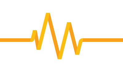 Heartbeat Line on white background. Pulse Rate. Heart line icon. Vector illustration. Line stripe style folded paper on color background. stock price statistics.