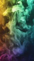 Obraz premium Abstract Swirls Of Vibrant Colorful Smoke On Dark Background, Representing Artistic Expression And Mystical Atmosphere. Perfect For Wallpapers, Phone Backgrounds, And Creative Design.