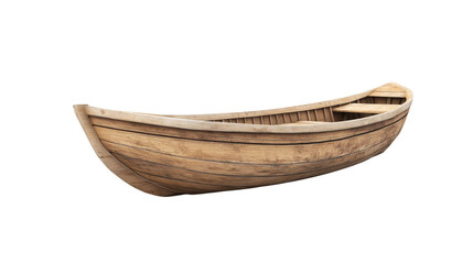 Wooden Boat on a Transparent Background