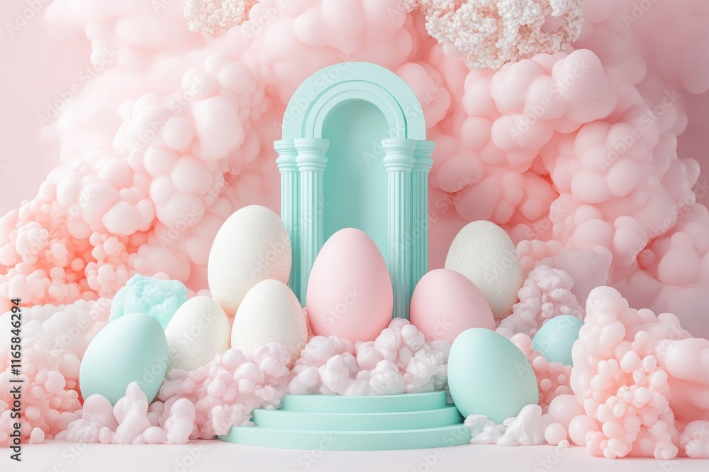 Poster capture the magic of spring with these delightful easter egg images featuring a pastel color palette