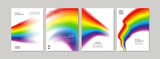 Vector illustration. Modern art graphic. Dynamic rainbow spectrum flow. Flowing gradient colorful wave. Design elements for poster, cover, magazine, layout, brochure, flyer. Copy space background