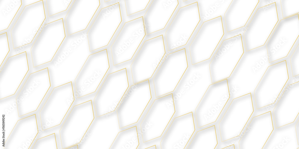 Aufkleber abstract geometric technology 3d white light structure technology color out line hexagon polygonal h