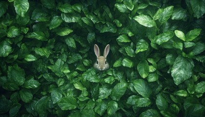 Obraz premium Dive into the Whimsical World of Funny Cartoon with Bunny Ears A comic strip-style cartoon featuring silly antics involving bunny ears and explore the charming appeal of a bunny rabbit hiding amongst