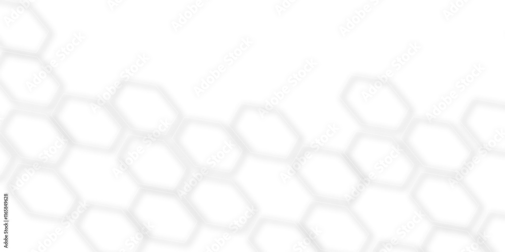 Aufkleber abstract geometric technology 3d white light structure technology out line hexagon polygonal honeyco