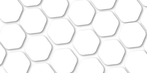 Abstract light grey and white hexagon 3d effect pattern with shadow seamless texture background. Use for book, poster, flyer, website vector illustration.