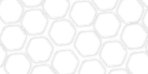 Abstract geometric technology 3d white light structure technology out line hexagon polygonal honeycomb luxury pattern vector background.