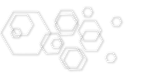 Abstract white and grey 3d digital technology hexagon shapes medical technology abstract texture background. 