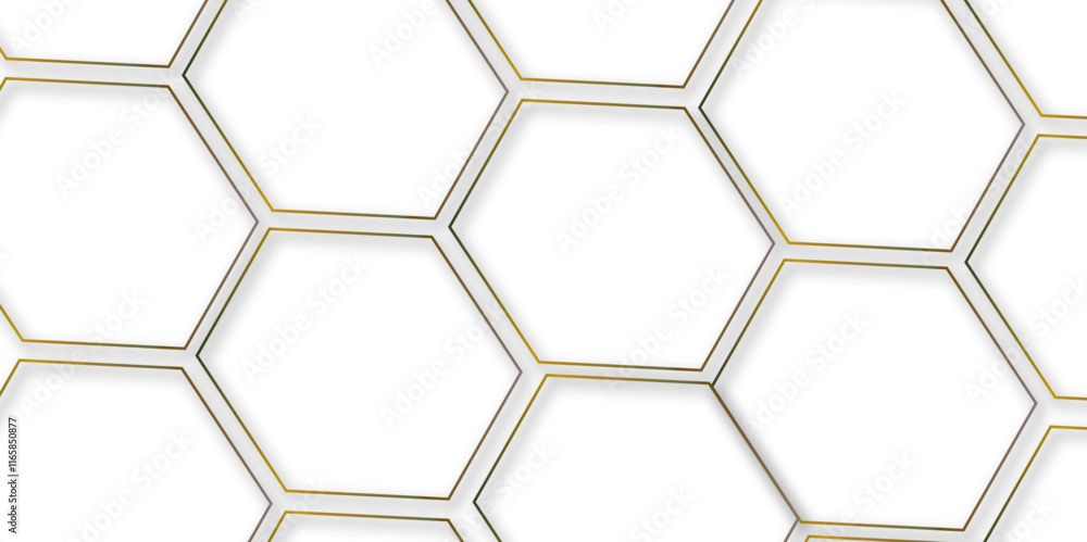 Aufkleber abstract geometric technology 3d white light structure technology color out line hexagon polygonal h