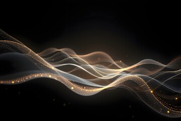 Abstract background with glowing smoke lines.