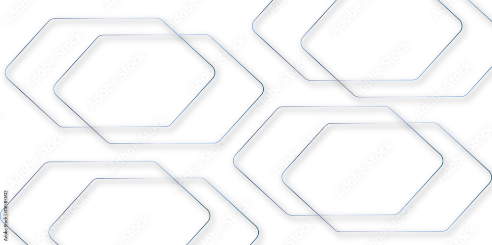 Aufkleber abstract technology grey and white hexagon 3d effect outline pattern with shadow seamless texture ba