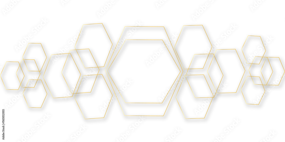 Aufkleber abstract technology color hexagon 3d effect outline pattern with shadow seamless texture background.