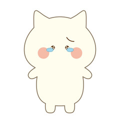白猫（泣く、涙）