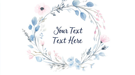 Hand-Drawn Pastel Wildflower Wreath Illustration