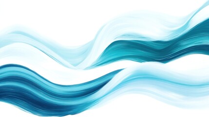 Abstract blue wave patterns on a white background for design use.