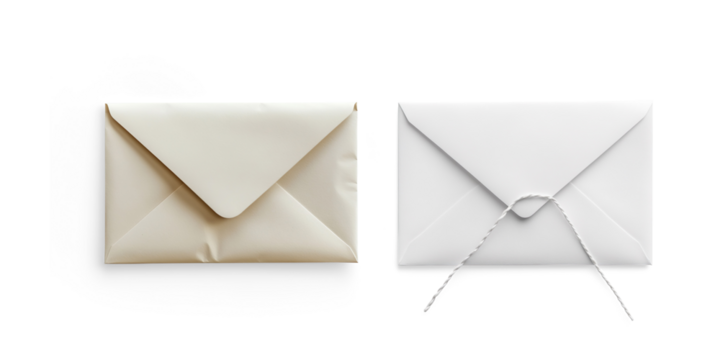 Plain White Envelope on a Transparent Background