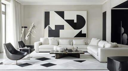 Photo interior modern design room 3d illustration
