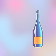 Sparkling Celebration: A stylish illustration of a champagne bottle against a pastel backdrop. Perfect for celebratory designs and promotions. 