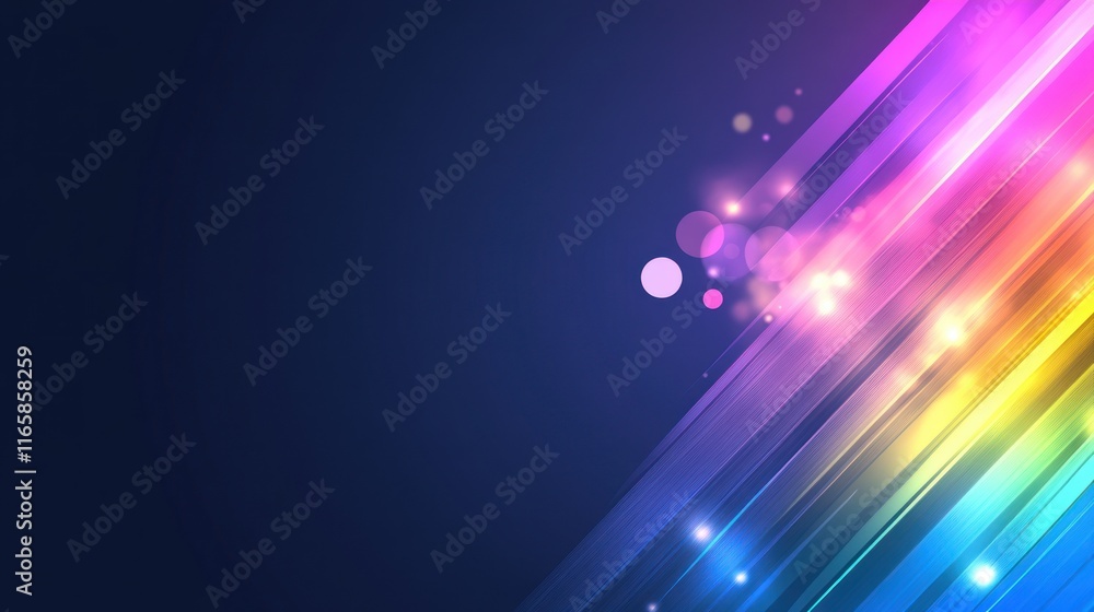 Poster colorful abstract background with light effects and dynamic lines.