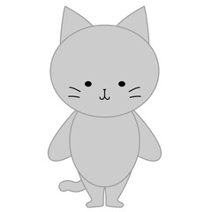 かわいい灰色猫のイラスト