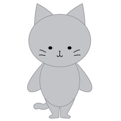 かわいい灰色猫のイラスト