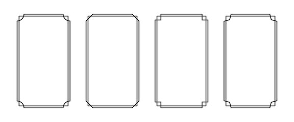 Set of minimal line rectangle frame