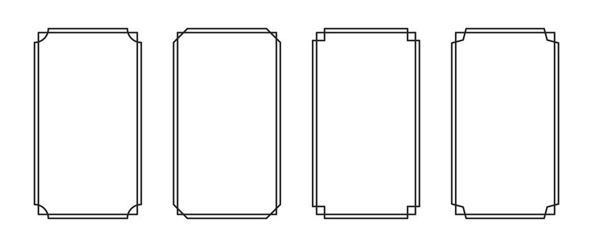 Set of minimal line rectangle frame