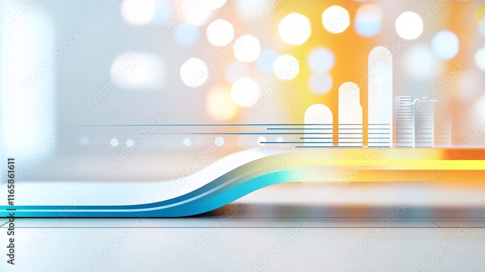 Poster ai and consumer behavior and technology concept. abstract colorful background with light blurs and s