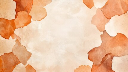 Rustic boho watercolor backdrop concept. Soft watercolor background in warm tones with a light center for text or design.