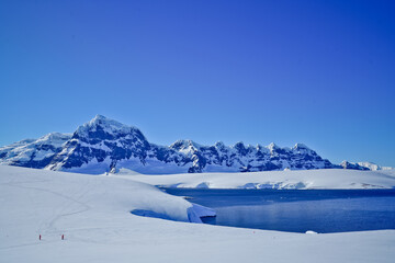 Snow covered Mountains in Antarctica