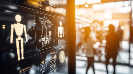 Naklejka premium AI and Consumer Behavior and technology concept. Digital Interface for Robotics and Automation Design