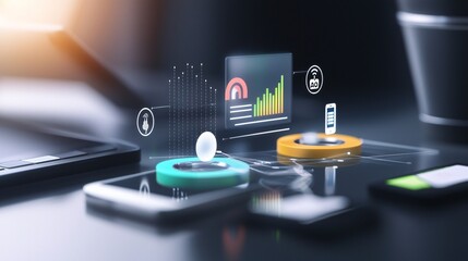 AI and Consumer Behavior and technology concept. Digital Technology Interaction with Data Visualization