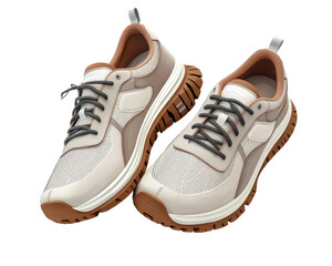 Sporty sneakers with a modern design, isolated on a white background.