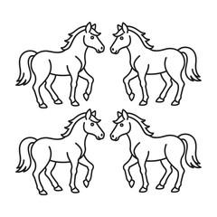 lines art drawing horse
