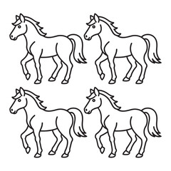 lines art drawing horse