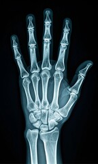 Illustration of human hand under the x ray, isolated background