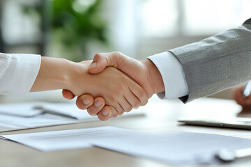 Professional Handshake in Business Agreement