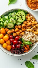 Vibrant and Healthy Vegetarian Bowl with Seasonal Produce - A Delicious and Nutritious Meal for a Healthy Lifestyle