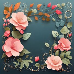 3D Flower Wine Background