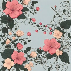 3D Flower Wine Background