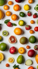 A Vibrant Array of Fresh Fruits: A Colorful and Healthy Food Arrangement