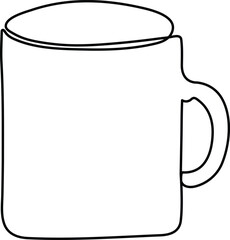 Continuous one line drawing cup of coffee icon vector illustration
