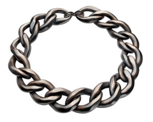 Stylish silver bracelet on white isolated background.