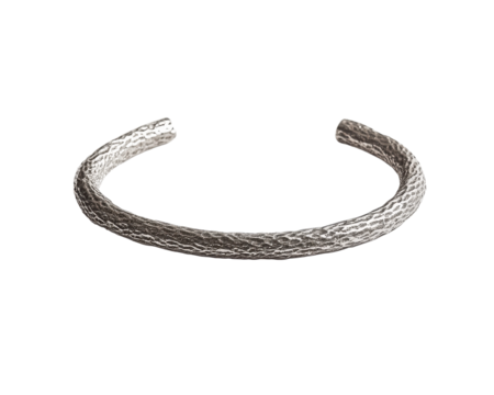 Stylish silver bracelet isolated on white background for jewelry showcase.