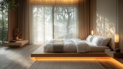 Fototapeta premium Minimalist bedroom